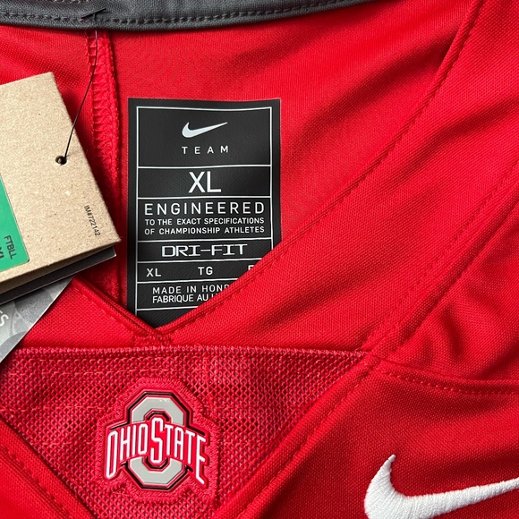 Nike Ohio State Buckeyes Red Jersey # 1 Mens Size Dri Fit OSU New With Tags - Picture 6 of 6